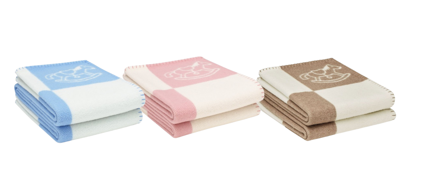 HERMES WOOL ADADA AVALON BABY THROW BLANKET