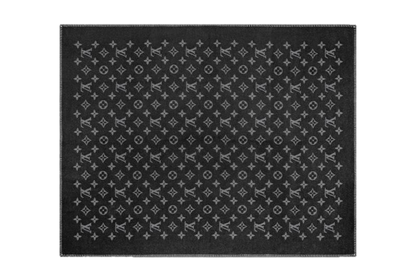 CUSTOM LV BLACK THROW BLANKET
