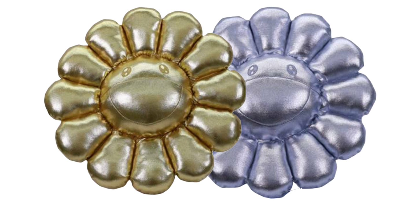 GOLD & SILVER MURAKAMI FLOWER PLUSH