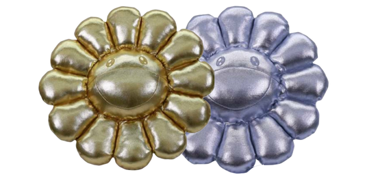 GOLD & SILVER MURAKAMI FLOWER PLUSH