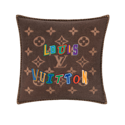 CUSTOM LV WOOL LETTERS THROW PILLOW