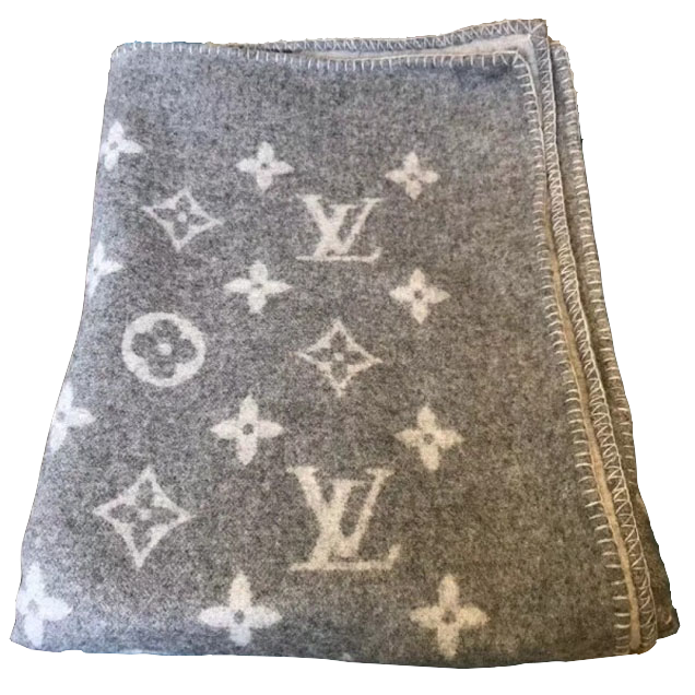 CUSTOM LV GREY THROW BLANKET