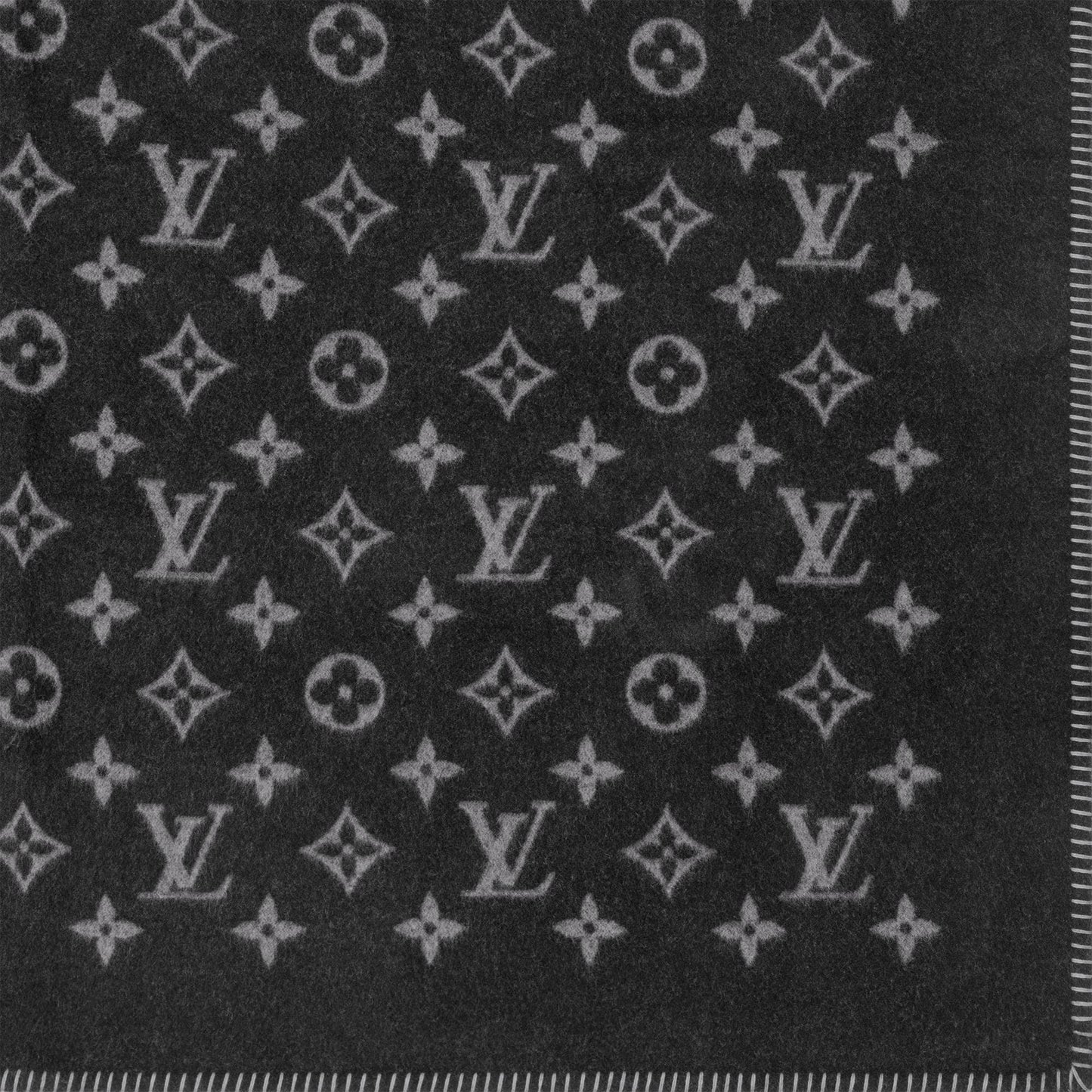 CUSTOM LV BLACK THROW BLANKET