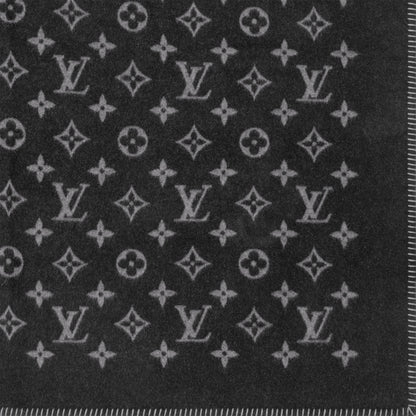CUSTOM LV BLACK THROW BLANKET