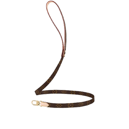 LV DOG COLLAR AND LEASH (BROWN)