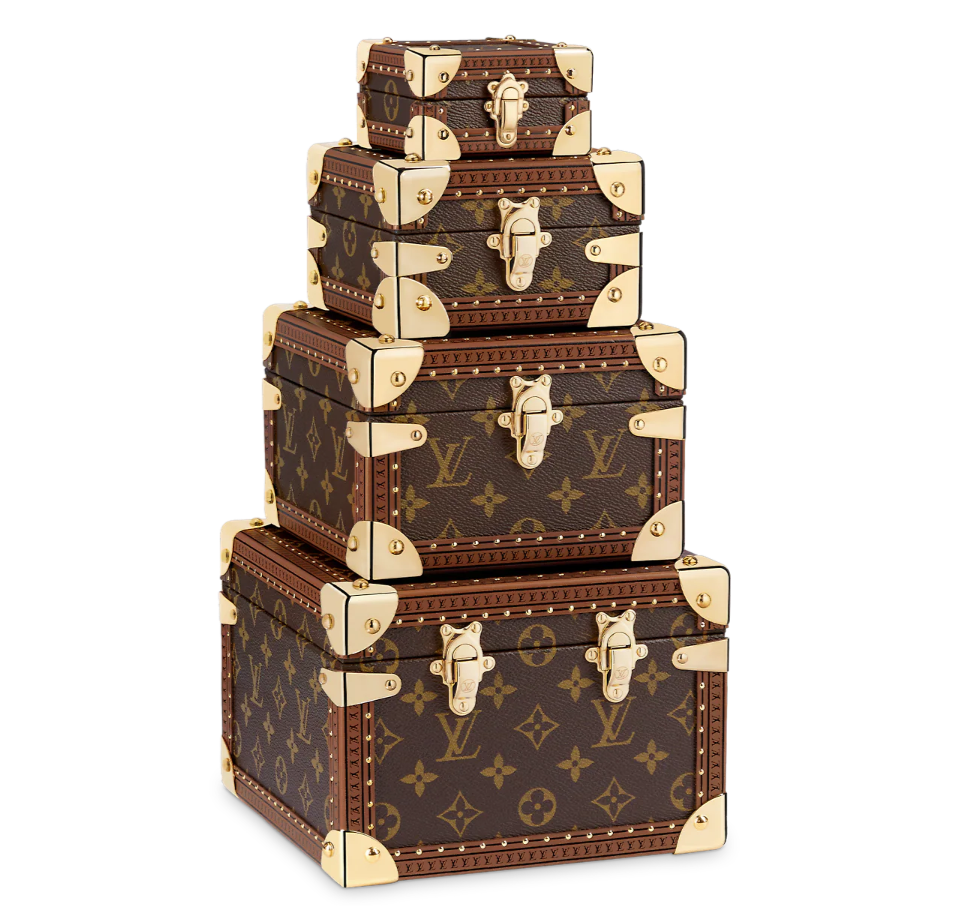 CUSTOM LV PYRAMID MONOGRAM TRUNK SET