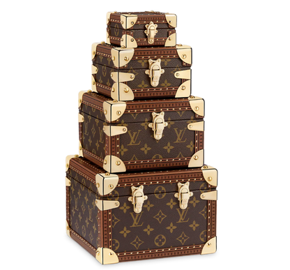 CUSTOM LV PYRAMID MONOGRAM TRUNK SET