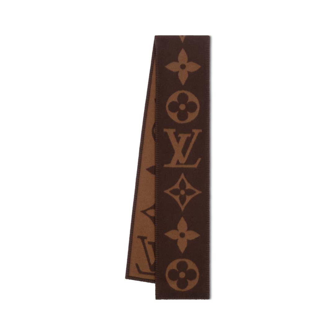 LV CASHMERE MONOGRAM SWEET DREAMS SCARF BROWN