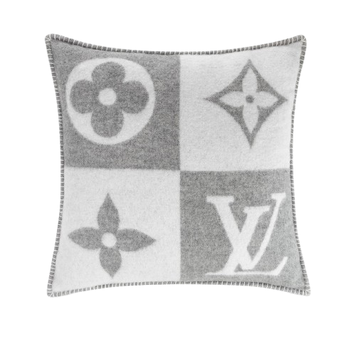 CUSTOM LV WOOL CHECKMATE THROW PILLOW