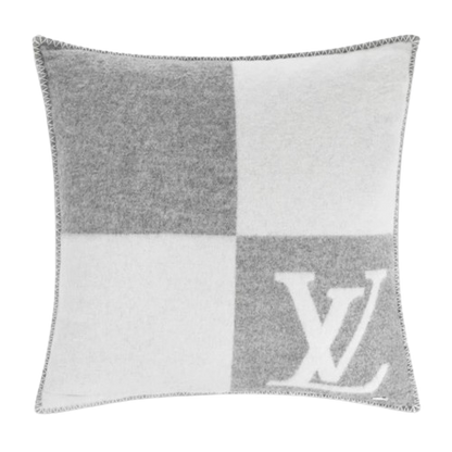 CUSTOM LV WOOL CHECKMATE THROW PILLOW