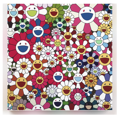WHITE MURAKAMI CANVAS PRINT