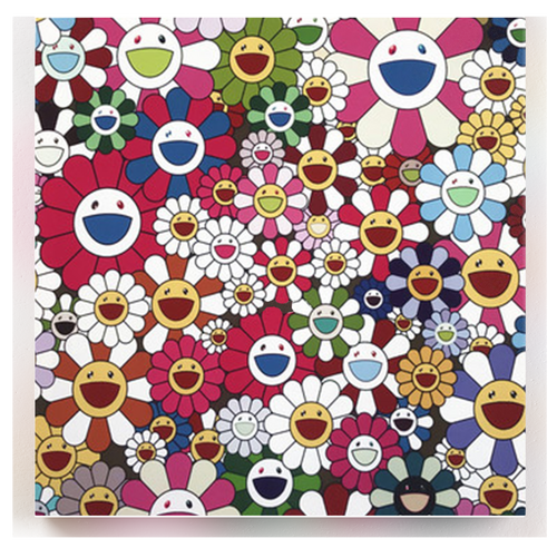 WHITE MURAKAMI CANVAS PRINT